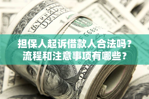 武汉担保人起诉借款人合法吗？流程和注意事项有哪些？