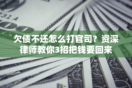 武汉欠债不还怎么打官司？资深律师教你3招把钱要回来