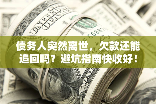武汉债务人突然离世，欠款还能追回吗？避坑指南快收好！