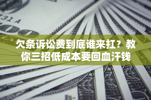 武汉欠条诉讼费到底谁来扛？教你三招低成本要回血汗钱